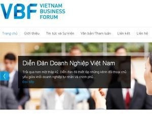 The new interface of the Vietnam Business Forum’s website.