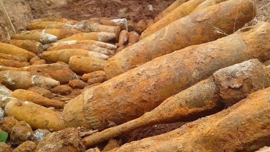 Unexploded ordnances recently discovered in Quang Tri