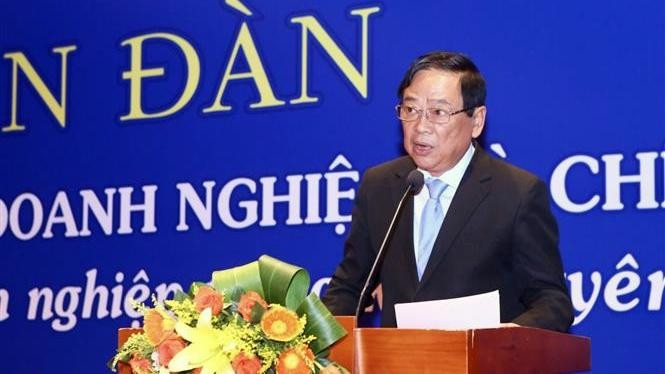 Mai Duc Loc, Deputy Chairman of the Vietnam Journalists Association speaks at the event. (Photo: VNA)