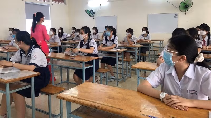 A test room at Bui Thi Xuan High School in District 1, Ho Chi Minh City. (Photo: NDO)