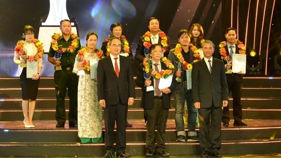 At the awards presentation ceremony 