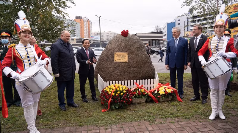 The site where a statue of President Ho Chi Minh will be put up.