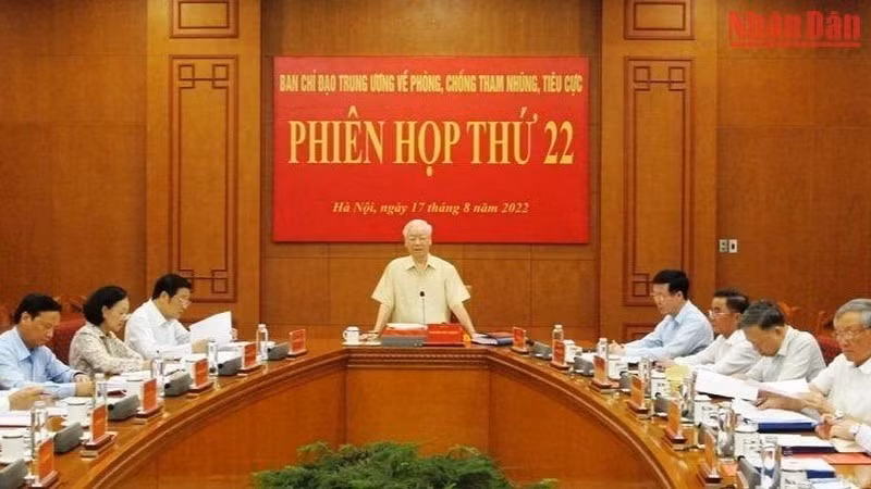 Party General Secretary Nguyen Phu Trong speaks at the meeting. (Photo: NDO)
