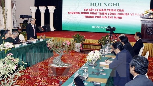The conference reviews the two-year progress of a project on developing the city’s chip industry from 2013 until 2020. (Credit: VNA)
