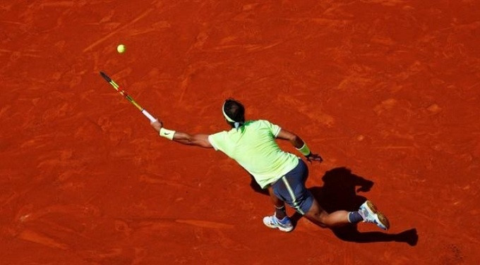 Spain's Rafael Nadal in action during his first round match against Germany's Yannick Hanfmann. (Reuters)