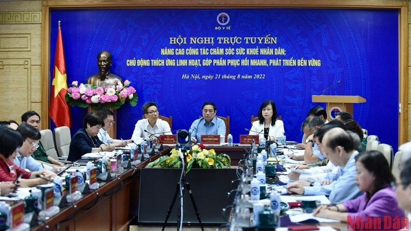 Prime Minister Pham Minh Chinh at the conference. (Photo: Tran Hai)