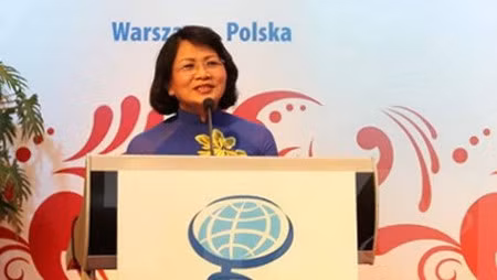 Vice President Dang Thi Ngoc Thinh speaks at the closing ceremony of the 26th Global Summit of Women (Source: VNA)