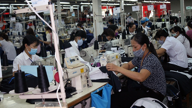 Manufacturing clothes for export at Dong Tien Company in Dong Nai Province.