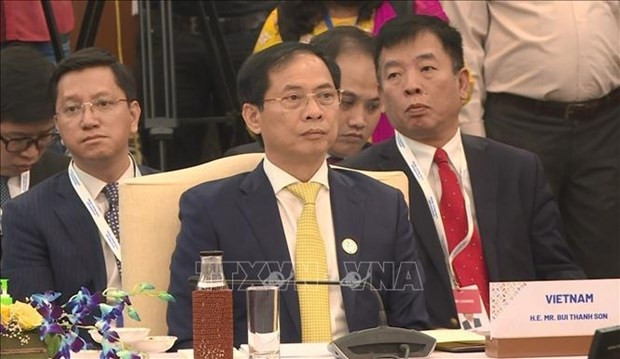 Vietnamese Foreign Minister Bui Thanh Son attends the Special ASEAN-India Foreign Ministers' Meeting (SAIFMM) in New Delhi on June 16 (Photo: VNA) 