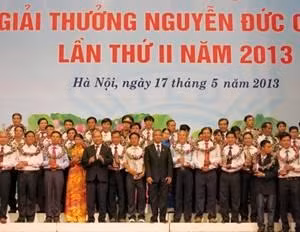 At the awards ceremony.