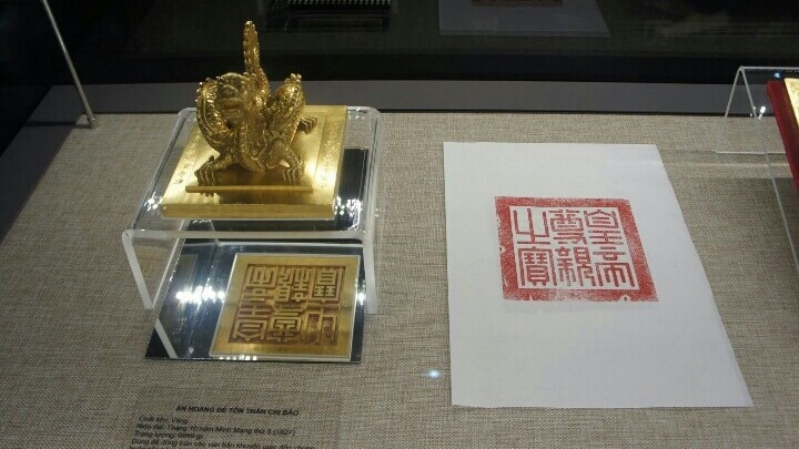 A golden seal of the Nguyen Dynasty