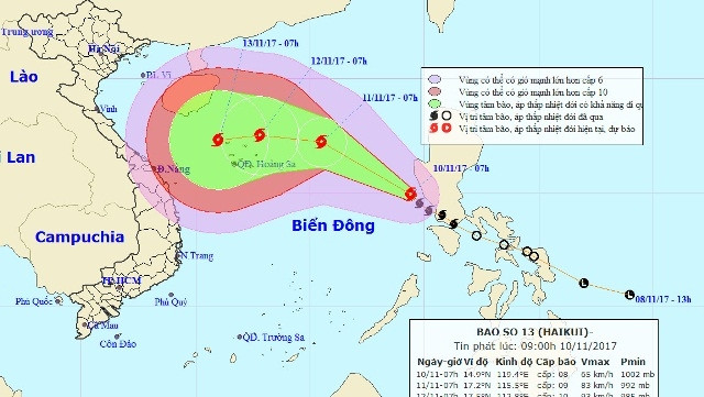 The projected path and location of Haikui. (Credit: NCHMF)