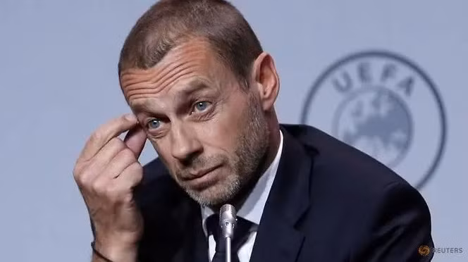 FILE PHOTO: Soccer Football - UEFA Congress - Beurs van Berlage Conference Centre, Amsterdam, Netherlands - March 3, 2020 UEFA President Aleksander Ceferin during a press conference. (Reuters)