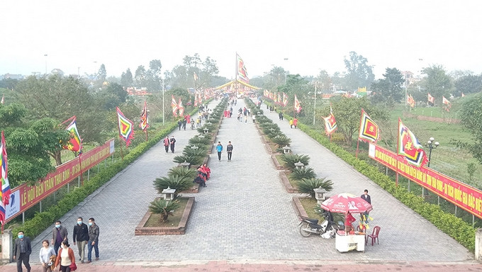 The tombs and temple dedicated to the Kings of the Tran Feudal Dynasty in Tien Duc Commune, Hung Ha District, Thai Binh Province. (Photo via NDO)