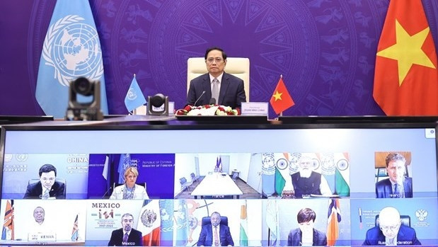 PM Pham Minh Chinh speaks at the UNSC's open debate. (Photo: VNA)