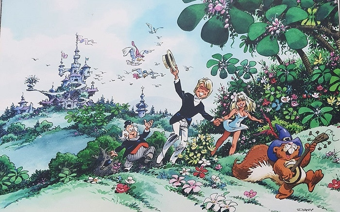 A comic drawing by Belgian comic artist Dany