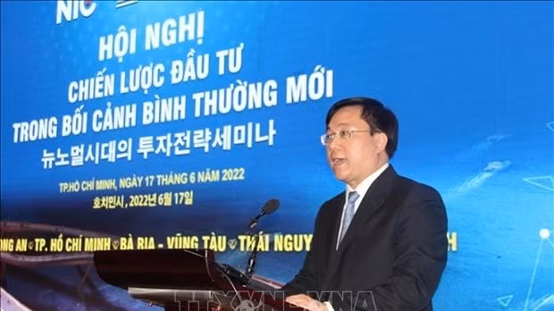 Deputy Minister of Planning and Investment Tran Duy Dong addresses the event (Photo: VNA)