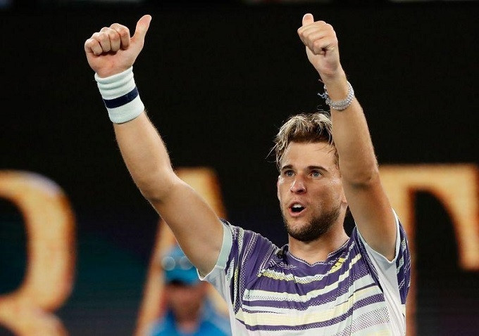 Tennis - Australian Open - Semi Final - Melbourne Park, Melbourne, Australia - January 31, 2020 Austria's Dominic Thiem celebrates winning his match against Germany's Alexander Zverev. (Reuters)