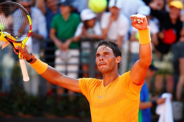 Spain's Rafael Nadal celebrates winning his semi final match against Serbia's Novak Djokovic. (Photo: Reuters)