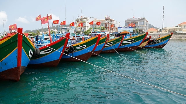 Ships are about to head out to sea. 
