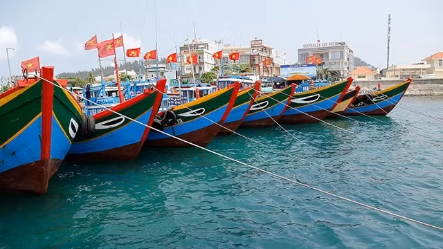 Ships are about to head out to sea. 