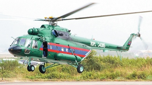 A Mi-17 military plane of the Lao Air Force 