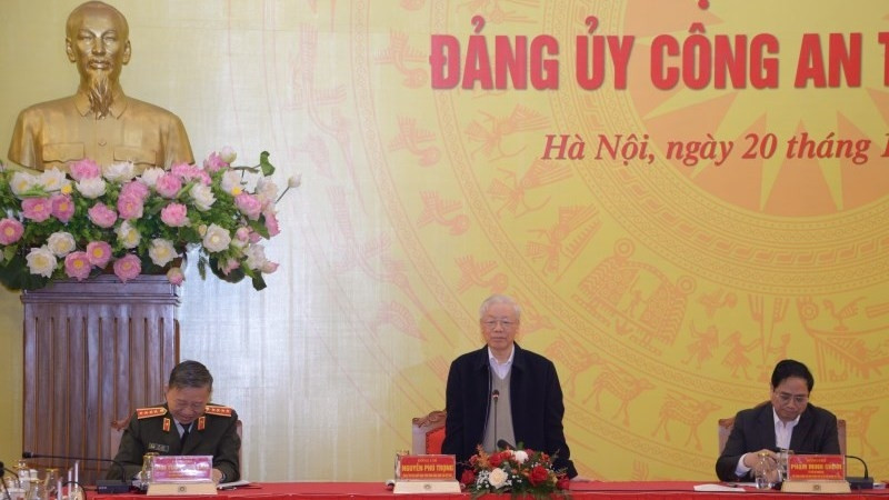 Party chief hails Central Public Security Party Committee’s performance in 2021