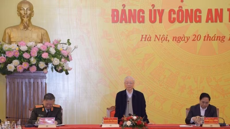 Party chief hails Central Public Security Party Committee’s performance in 2021