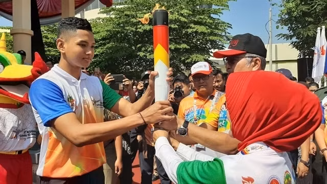 The ASEAN School Games' torch was lit on July 17 and arrived in Semarang on July 18. (Photo: inaasg2019.com)
