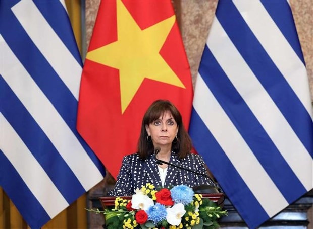 Greek President Katerina Sakellaropoulou (Photo: VNA)