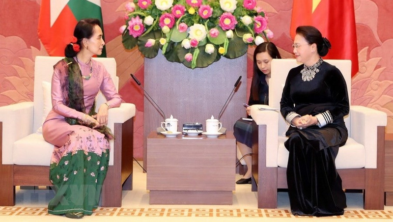 National Assembly Chairwoman Nguyen Thi Kim Ngan receives Myanmar State Counsellor Aung San Suu Kyi 