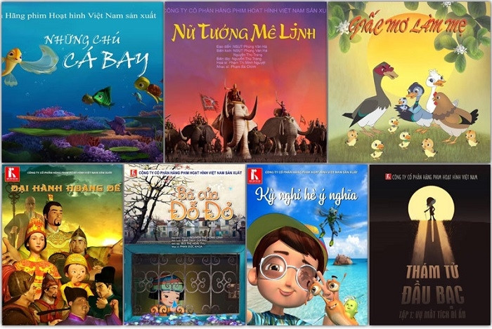 Posters of several newly released Vietnamese animated films