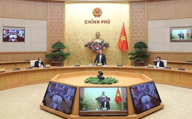 PM Nguyen Xuan Phuc speaks at the conference. (Photo: VNA)