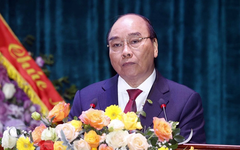President Nguyen Xuan Phuc speaks at the ceremony. (Photo: VNA)