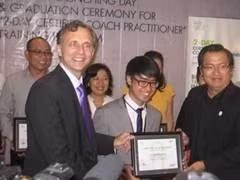 Coaching expert Brian Radomsiki grants ICF certificates to practitioners on the first course