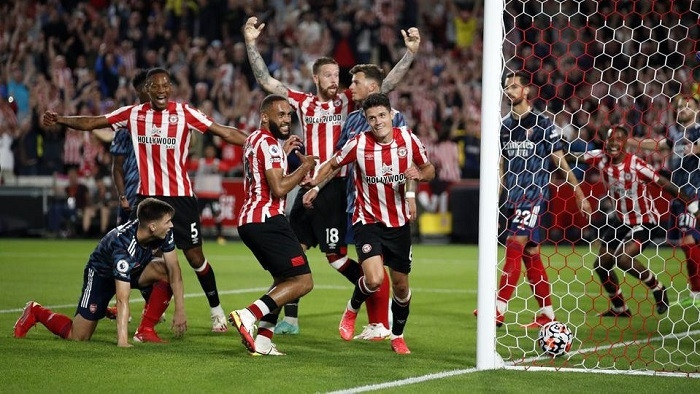Soccer Football - Premier League - Brentford v Arsenal - Brentford Community Stadium, London, Britain - August 13, 2021 Brentford's Christian Norgaard celebrates scoring their second goal. (Photo: Action Images via Reuters)