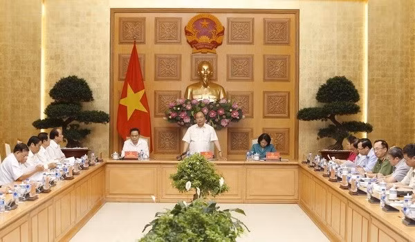 Prime Minister Nguyen Xuan Phuc is speaking at the ceremony (Source: VNA)