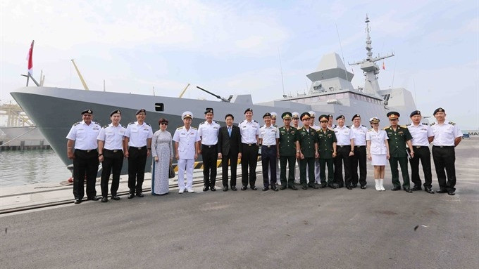 Singapore’s ship RSS Intrepid with a 150-member crew visits Da Nang city. (Photo: Lê Lâm)