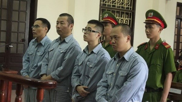 The four Chinese defendants at the August 26 trial (Credit: Vietnam+)