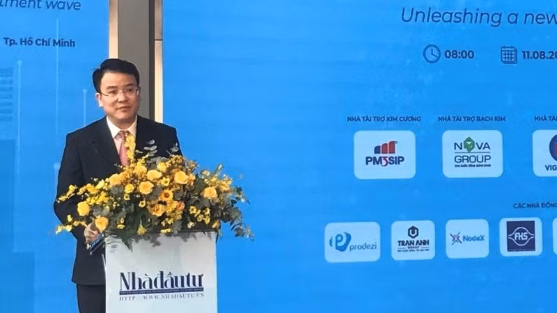 Deputy Minister of Planning and Investment Tran Quoc Phuong speaking at the event.