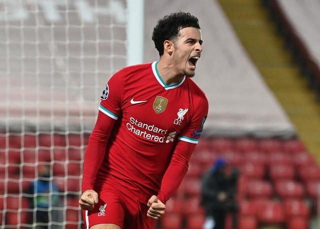 Soccer Football - Champions League - Group D - Liverpool v Ajax Amsterdam - Anfield, Liverpool, UK - December 1, 2020 Liverpool's Curtis Jones celebrates scoring their first goal. (Reuters)