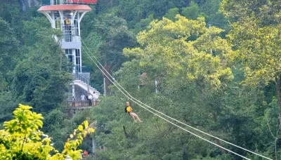 The zipline service at the Phong Nha - Ke Bang National Park