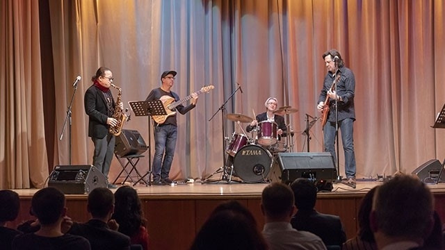 At a performance 