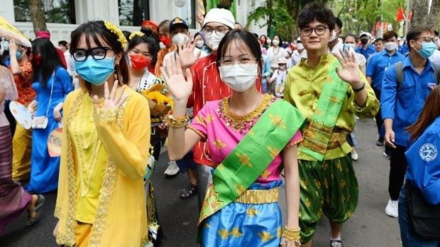 The festival bring together more than 11,000 young people from the 11 regional countries and volunteers of SEA Games 31. (Photo: VNA)