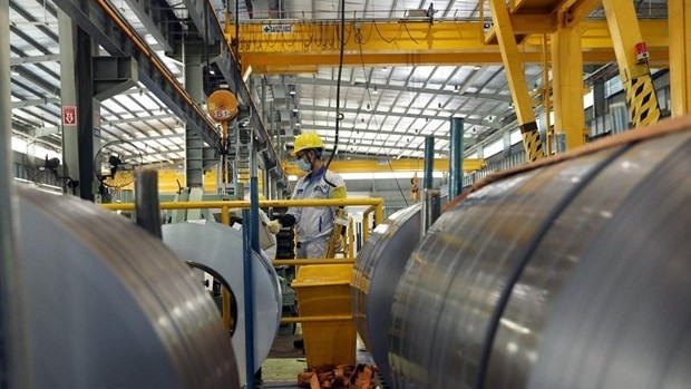 At a steel factory in Hai Phong (Photo: VNA)