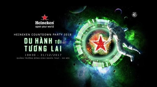The Heineken Countdown Party 2018 will take place at Dong Kinh Nghia Thuc Square in Hanoi on December 31 night.