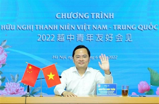 First Secretary of the HCYU Central Committee Nguyen Anh Tuan at the exchange (Photo: VNA) 