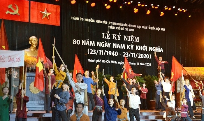 A performance at the ceremony held in Ho Chi Minh City on November 23 to mark 80th anniversary of Nam Ky Uprising.
