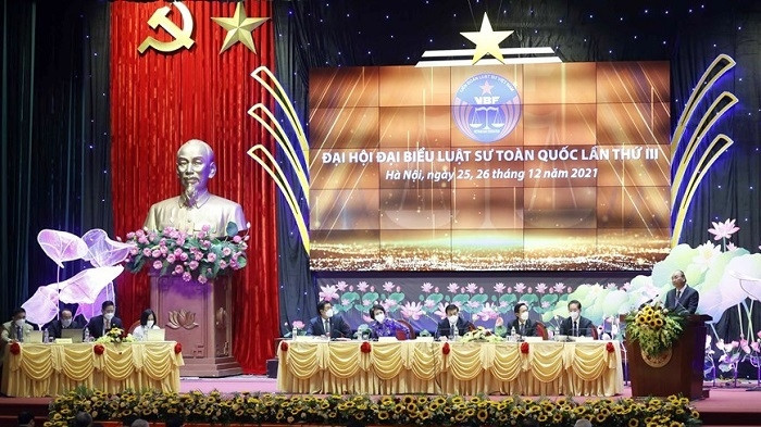 President Nguyen Xuan Phuc speaks at the third National Congress of Lawyers (Photo: VNA)