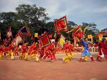 A flag performance at the festival.